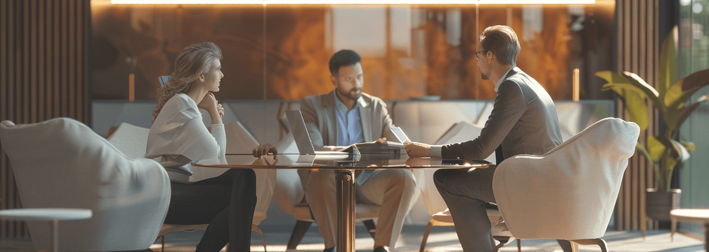 Business professionals collaborating